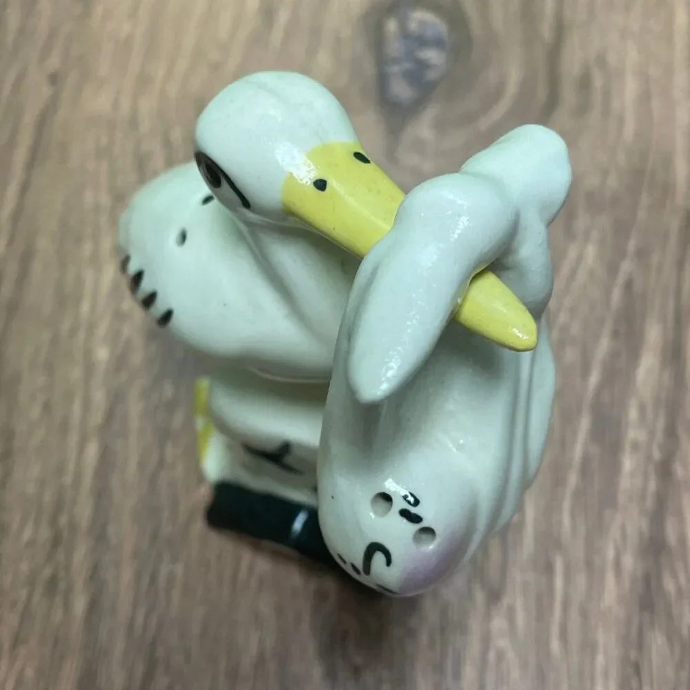 Vintage 1950's Rare Stork with Baby Bundle. Salt & Pepper Shaker.